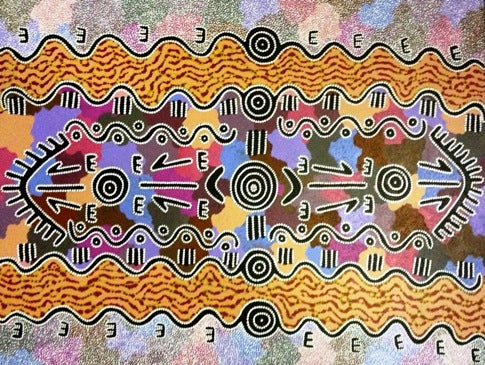 Michael Nelson Jagamara Fire and Lightning Aboriginal Art